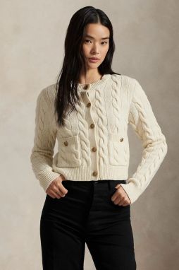 Vlnený kardigán Polo Ralph Lauren biela farba, 211978312