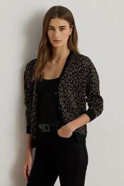 Kardigán Lauren Ralph Lauren čierna farba, ľahký, 200979661