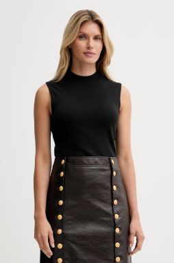 Vesta Calvin Klein dámska, čierna farba, s polorolákom, LV044D316G