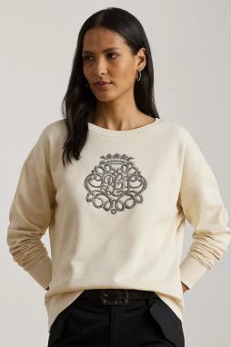 Mikina Lauren Ralph Lauren béžová farba, s nášivkou, 200980210