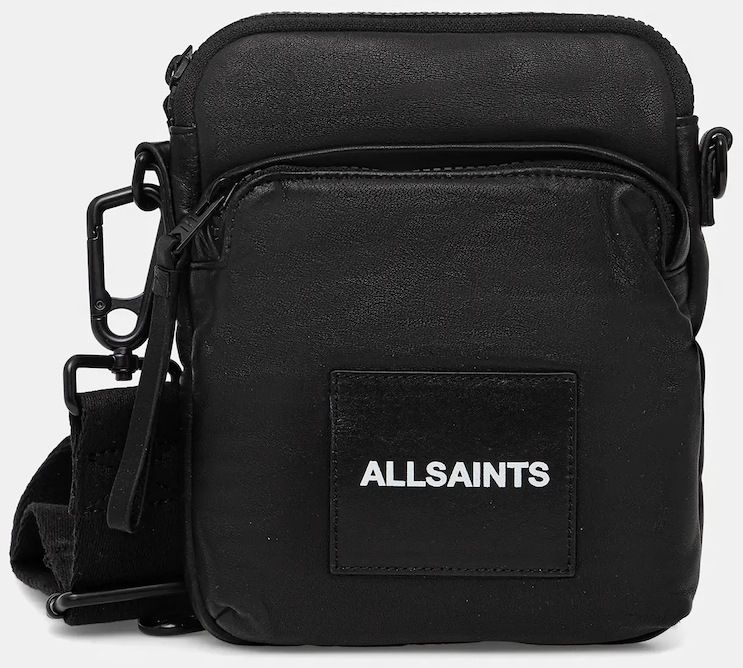 Kožená taška AllSaints FALCON čierna farba, M165XB