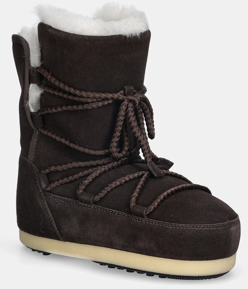 Semišové snehule Moon Boot MB EVX BOOT SUEDE / SHEARLING hnedá farba, 80D1470050 M010