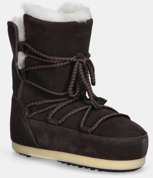 Semišové snehule Moon Boot MB EVX BOOT SUEDE / SHEARLING hnedá farba, 80D1470050 M010