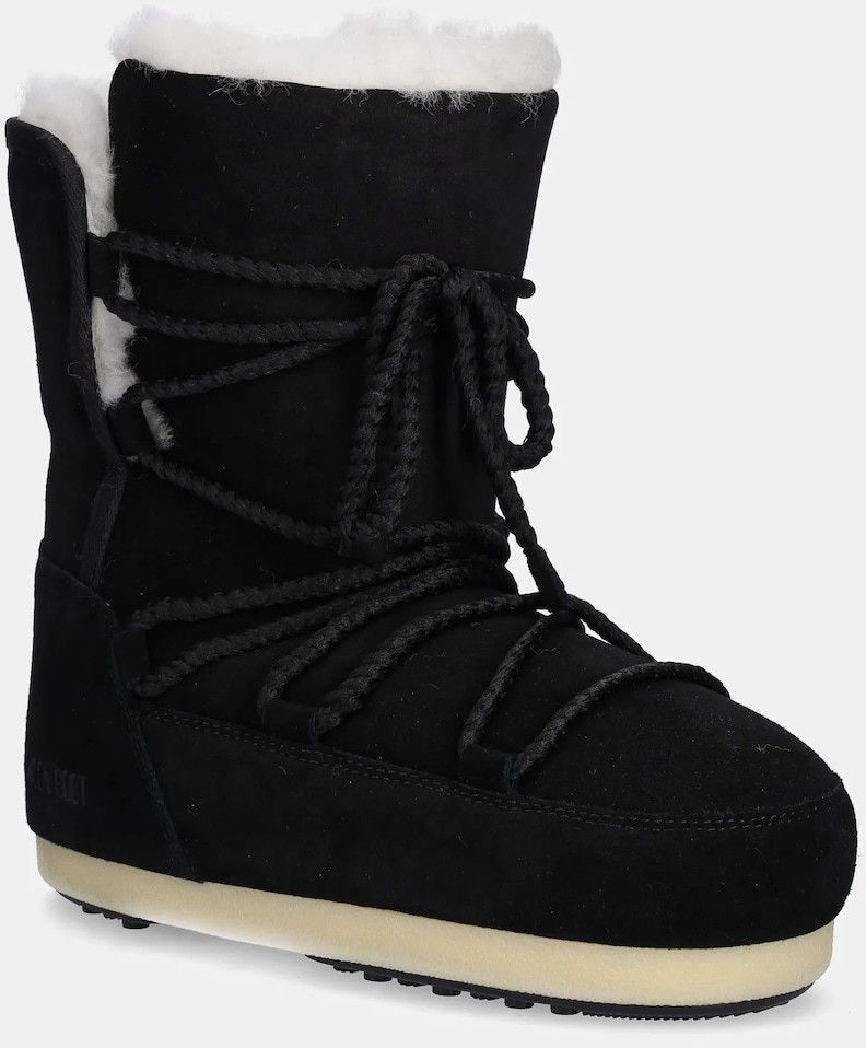 Semišové snehule Moon Boot MB EVX BOOT SUEDE / SHEARLING čierna farba, 80D1470050 N001