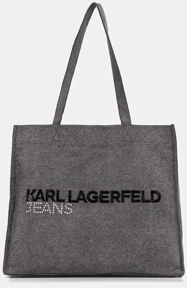 Džínsová taška Karl Lagerfeld Jeans šedá farba, A4W50040