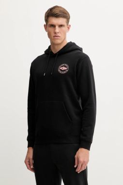 Mikina Rip Curl STAPLE čierna farba, s kapucňou, s potlačou, 095MFL
