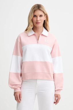Bavlnená mikina Levi's ružová farba, vzorovaná, 003QM