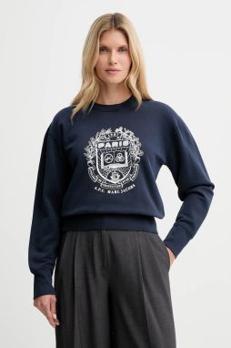 Bavlnená mikina A.P.C. A.P.C. x MARC JACOBS tmavomodrá farba, s potlačou, COHKQ.F37001