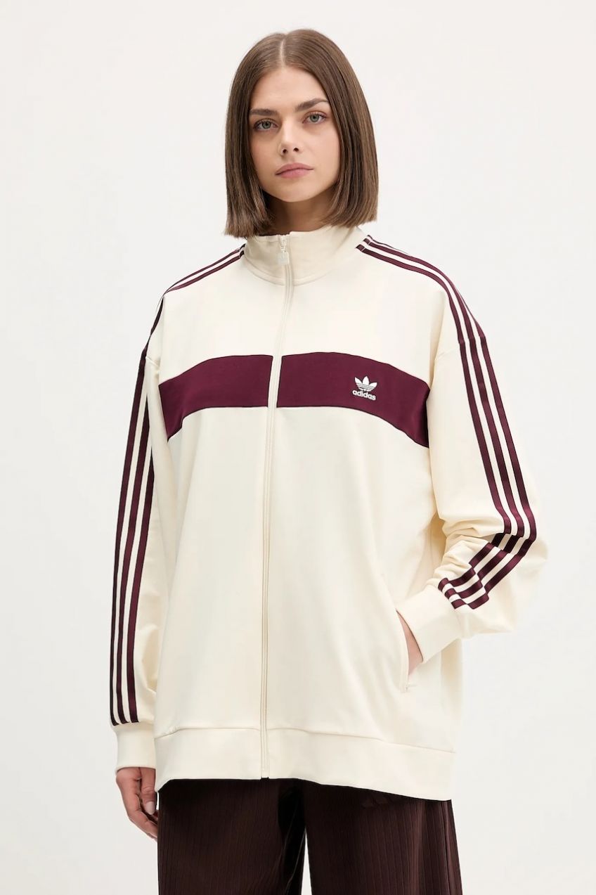 Mikina adidas Originals 3-Stripes béžová farba, vzorovaná, KA7751