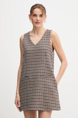 Vlnené šaty Tommy Hilfiger hnedá farba, WW0WW48267