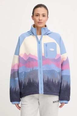 Fleecová mikina Rip Curl ANTI-SERIES modrá farba, s kapucňou, vzorovaná, 0AAWFL