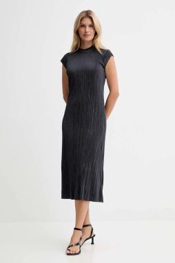 Šaty Calvin Klein šedá farba, midi, priliehavé, LV044E219G