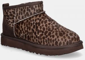 Semišové snehule UGG Classic Ultra Mini Caspian hnedá farba, 1158328-BCDR