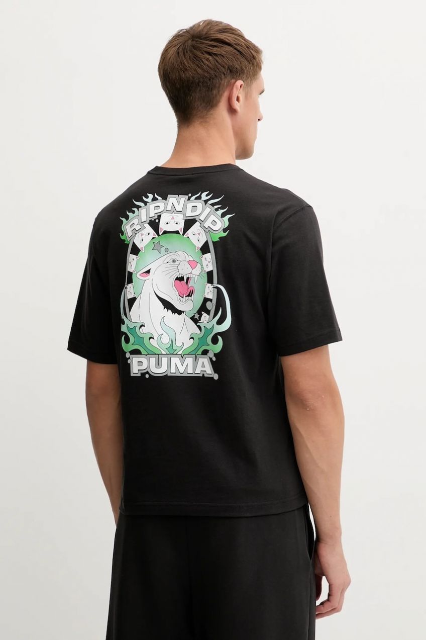 Bavlnené tričko Puma PUMA x RIPNDIP pánske, čierna farba, s potlačou, 632413