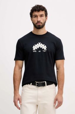 Bavlnené tričko Armani Exchange pánske, tmavomodrá farba, XM001909 AF10362