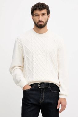 Sveter s prímesou vlny Armani Exchange béžová farba, teplé, XM001331 AF13776
