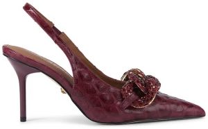 Kožené lodičky Kurt Geiger London Crystal Chain Slingback červená farba, 4986554719