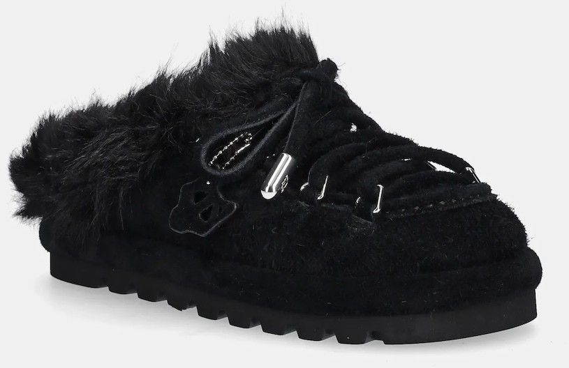 Semišové papuče Naked Wolfe Harlow čierna farba, Harlow Black Suede