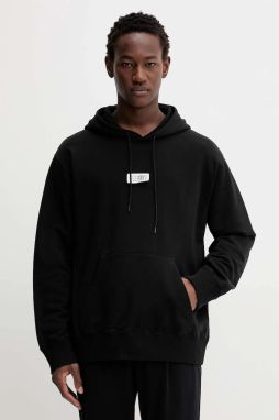 Bavlnená mikina MM6 Maison Margiela x MM6 Wardro čierna farba, s kapucňou, jednofarebná, SH0GU0033.M25025.900