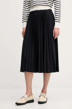 Sukňa Tommy Hilfiger tmavomodrá farba, midi, áčkový strih, WW0WW48258