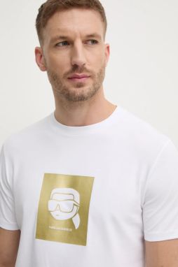 Tričko Karl Lagerfeld pánske, biela farba, s potlačou, 755460.551235