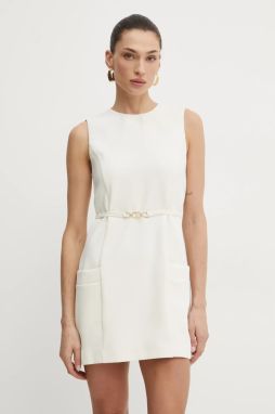 Šaty Twinset béžová farba, mini, rovný strih, 251TP2101
