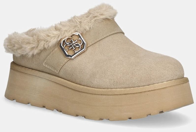 Papuče Guess DOLMANA2 béžová farba, FLFDOC ESU06