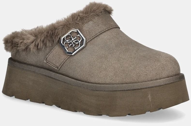 Papuče Guess DOLMANA2 zelená farba, FLFDOC ESU06