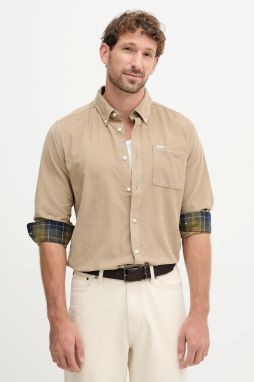 Bavlnená košeľa Barbour RAMSEY čierna farba, regular, s golierom button-down, MSH5001