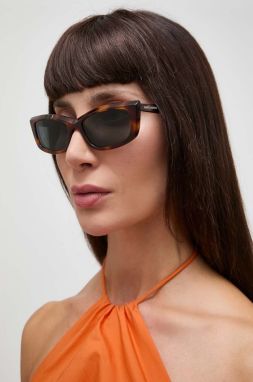 Slnečné okuliare Saint Laurent dámske, hnedá farba, SL 658,
