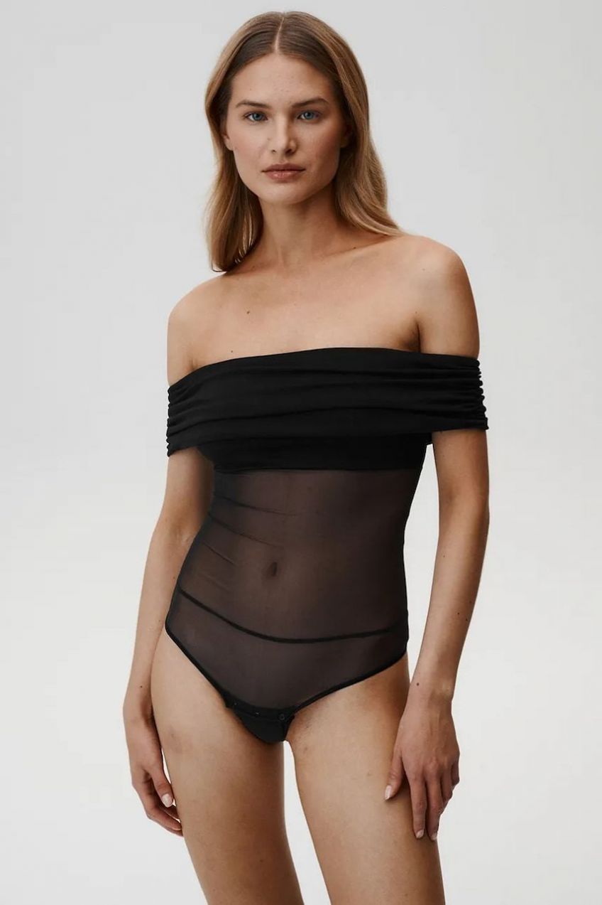 Blúzka Undress Code Libra Bodysuit Thong Thong dámska, čierna farba, jednofarebná, 839