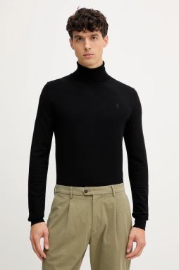 Sveter Trussardi čierna farba, ľahký, s rolákom, M0178000019N