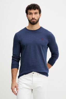 Tričko s dlhým rukávom Polo Ralph Lauren tmavomodrá farba, 710P01524