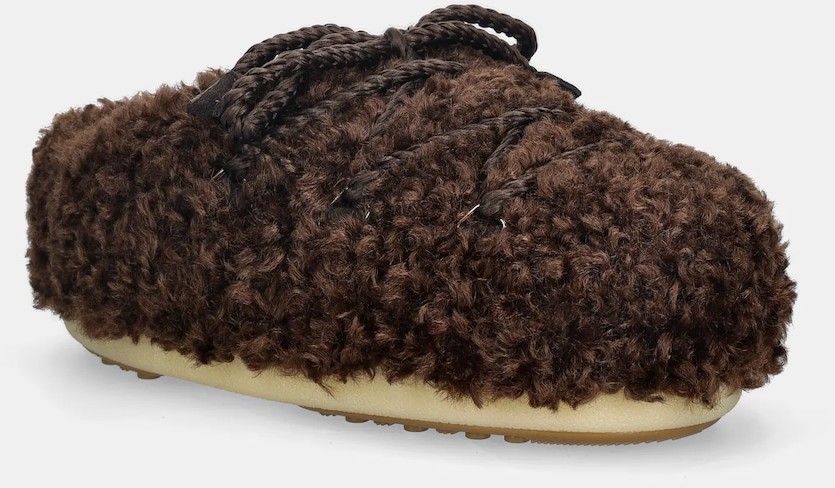 Šľapky Moon Boot MB EVX MULE CURLY hnedá farba, 80D1470080 M010