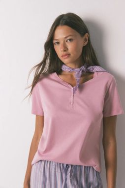 Bavlnené tričko women'secret dámske, ružová farba, 3272295