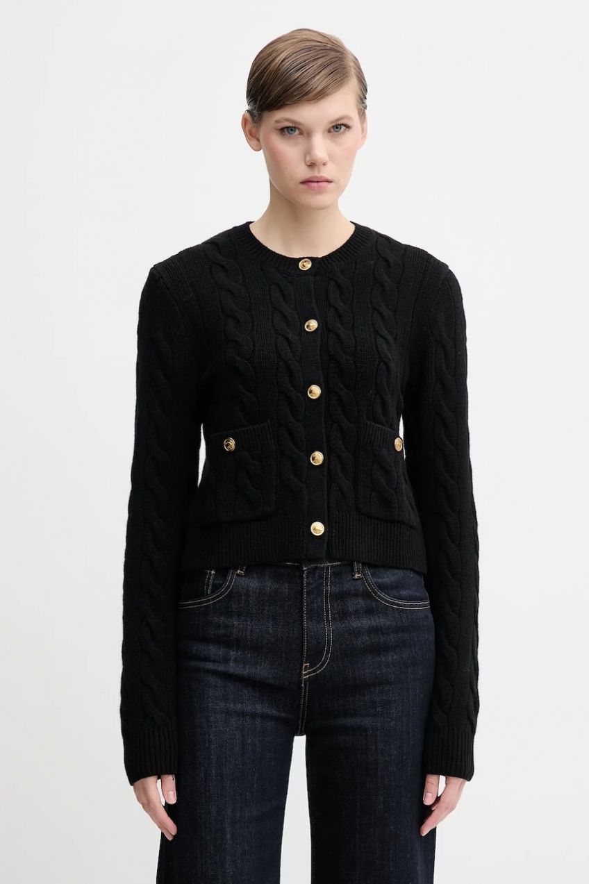 Vlnený kardigán Polo Ralph Lauren čierna farba, 211978312