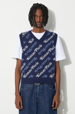 Vesta s prímesou vlny Kenzo by Verdy Vest tmavomodrá farba, FE55PU4583CB.77
