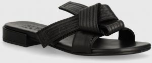 Kožené šľapky Kenzo Oki Leather Mules dámske, čierna farba, FE62MU125L79.99