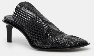 Šľapky Kenzo Mule čierna farba, na vysokom podpätku, FF52MU140L64.99