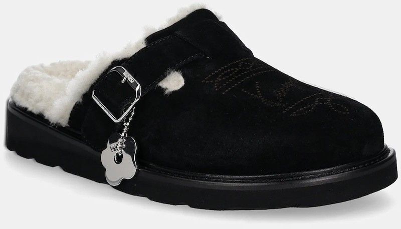 Semišové šľapky Kenzo Matto Clogs dámske, čierna farba, FE62MU051L58.99