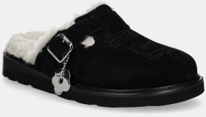 Semišové šľapky Kenzo Matto Clogs dámske, čierna farba, FE62MU051L58.99