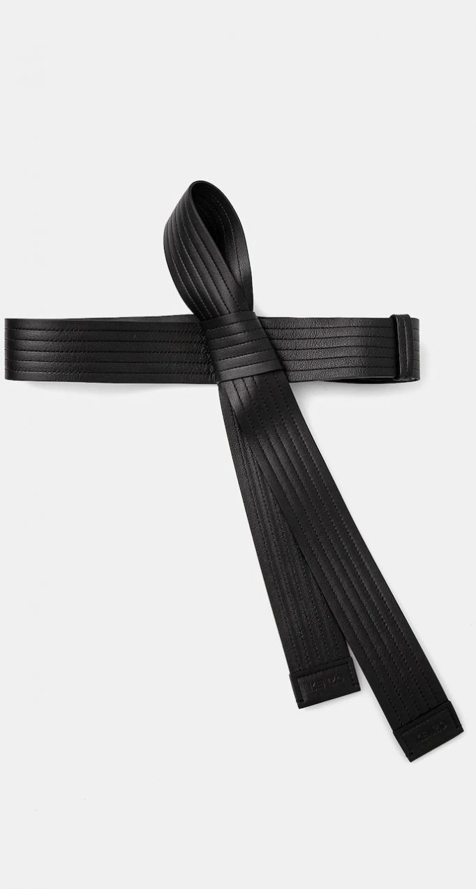 Kožený opasok Kenzo 45 mm Judo Belt dámsky, čierna farba, FE68CE045L06.99