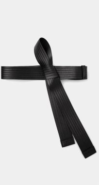 Kožený opasok Kenzo 45 mm Judo Belt dámsky, čierna farba, FE68CE045L06.99