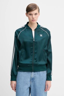 Mikina adidas Originals Sst Satin Tt zelená farba, s nášivkou, JZ6732