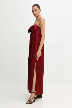 Šaty Undress Code bordová farba, maxi, áčkový strih, 1081