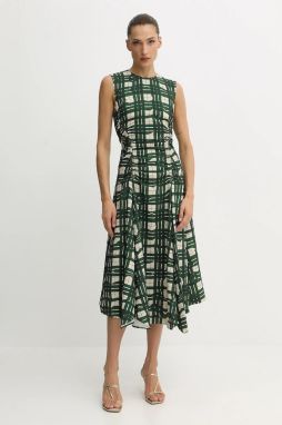 Šaty Stine Goya 0 zelená farba, midi, áčkový strih, SG-AW25-D162-2429