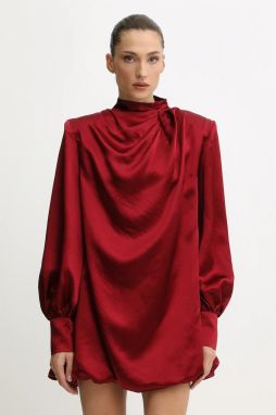 Šaty Undress Code bordová farba, mini, áčkový strih, 1079