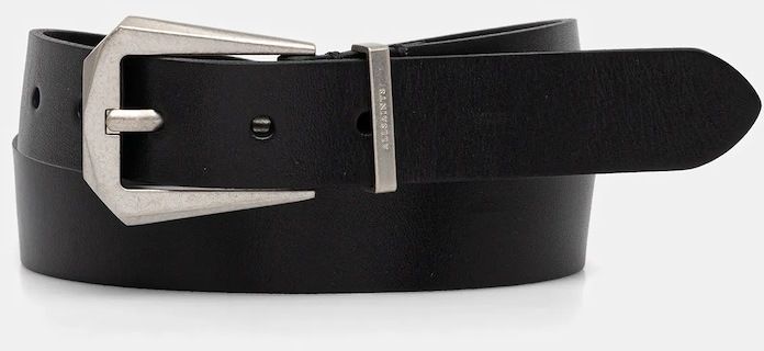 Kožený opasok AllSaints čierna farba, 29AS300867