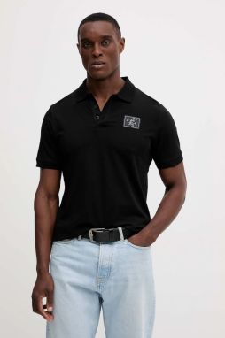Polo tričko Karl Lagerfeld Karl Lagerfeld x Paris Hilton pánske, čierna farba, s nášivkou, 554235.745420