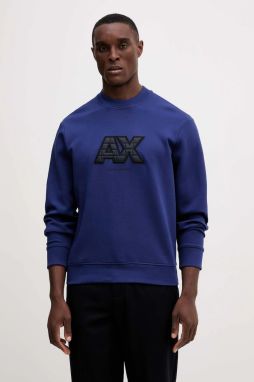 Mikina Armani Exchange tmavomodrá farba, s nášivkou, XM001399 AF13047